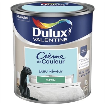 DULUX VALENTINE - Valentine crème de couleur satin 0.5l bleu rêveur