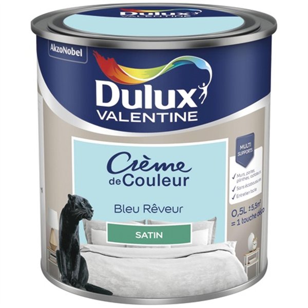 DULUX VALENTINE - Valentine crème de couleur satin 0.5l bleu rêveur