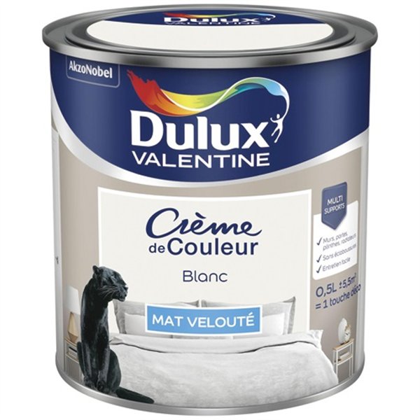 DULUX VALENTINE - Valentine crème de couleur mat 0.5l blanc