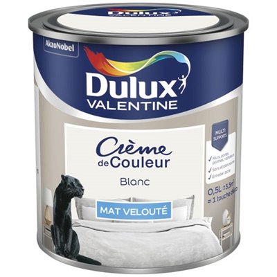 DULUX VALENTINE - Valentine crème de couleur mat 0.5l blanc