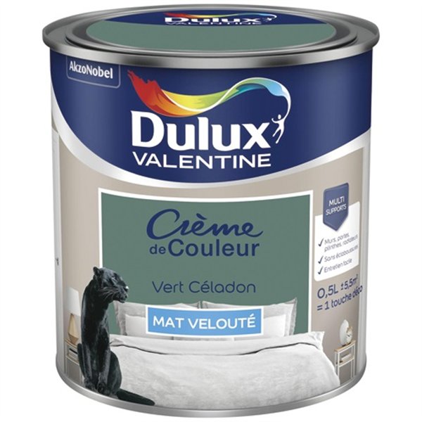 DULUX VALENTINE - Valentine crème de couleur mat 0.5l vert céladon