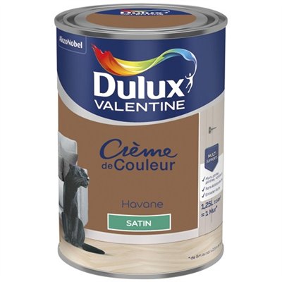 DULUX VALENTINE - Valentine crème de couleur satin 1.25l havane