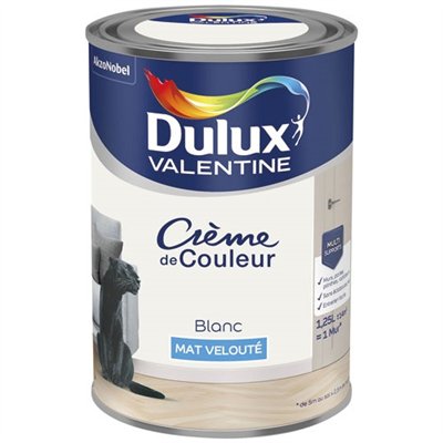 DULUX VALENTINE - Valentine crème de couleur mat 1.25l blanc