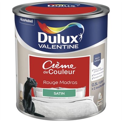 DULUX VALENTINE - Valentine crème de couleur satin 0.5l rouge madras