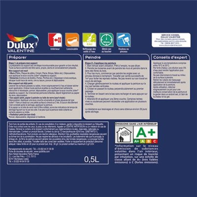 DULUX VALENTINE - Valentine crème de couleur satin 0.5l rouge madras