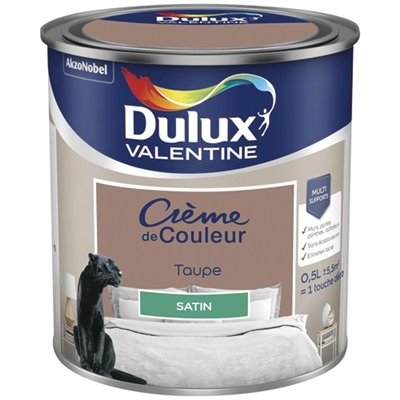 DULUX VALENTINE - Valentine crème de couleur satin 0.5l taupe