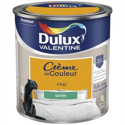 DULUX VALENTINE - Valentine crème de couleur satin 0.5l miel