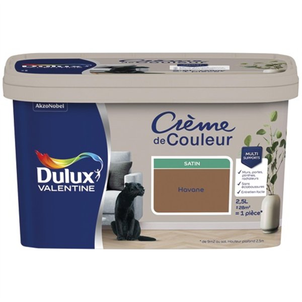 DULUX VALENTINE - Valentine crème de couleur satin 2.5l havane