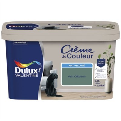 DULUX VALENTINE - Valentine crème de couleur mat 2.5l vert céladon
