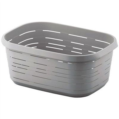 M-HOME - Panier à linge 48l signature gris