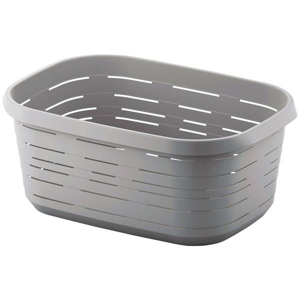 M-HOME - Panier à linge 48l signature gris