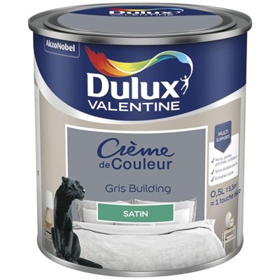 DULUX VALENTINE - Valentine crème de couleur satin 0.5l gris building