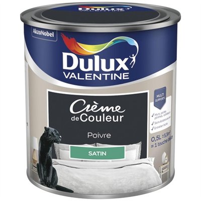DULUX VALENTINE - Valentine crème de couleur satin 0.5l poivre