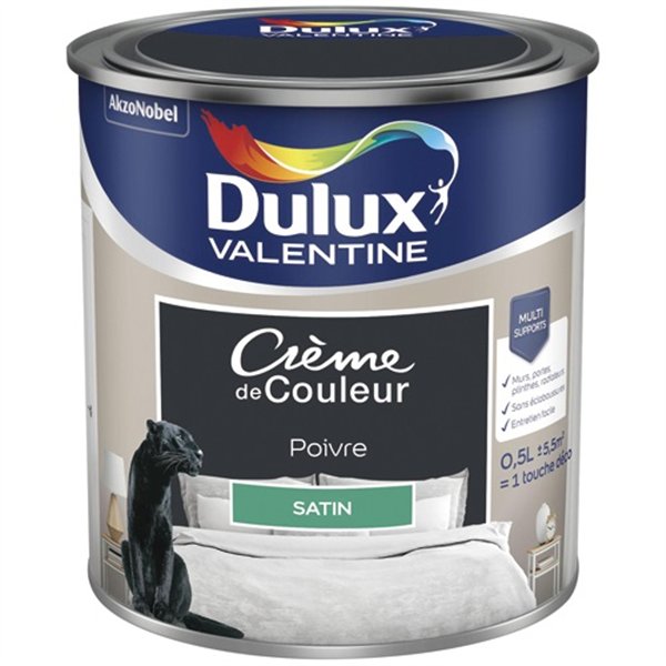 DULUX VALENTINE - Valentine crème de couleur satin 0.5l poivre