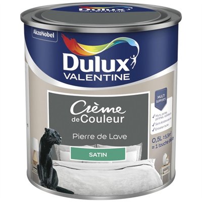 DULUX VALENTINE - Valentine crème de couleur satin 0.5l pierre de lave