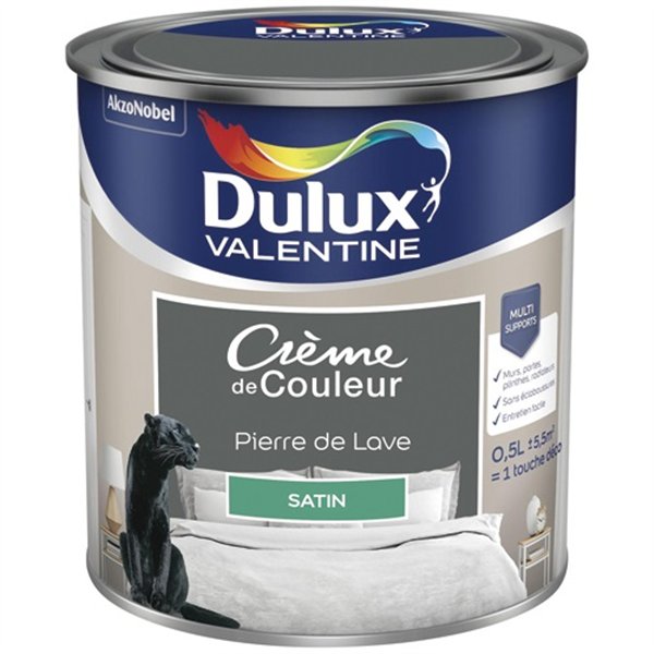 DULUX VALENTINE - Valentine crème de couleur satin 0.5l pierre de lave