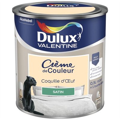 DULUX VALENTINE - Valentine crème de couleur satin 0.5l coquille d'oeuf