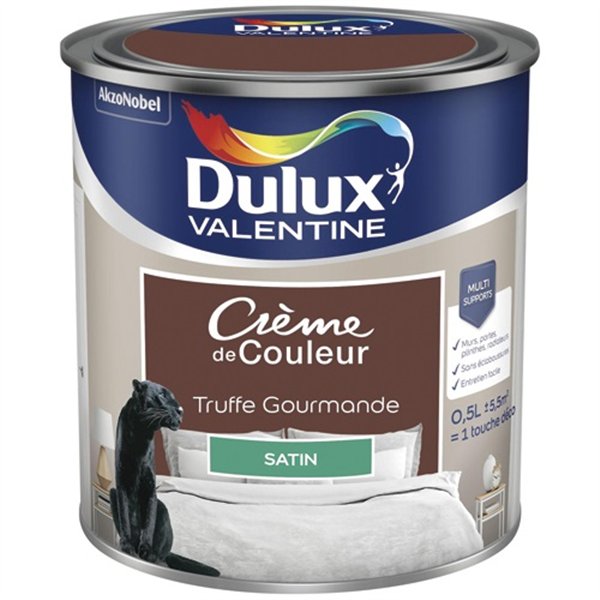 DULUX VALENTINE - Valentine crème de couleur satin 0.5l truffe gourmande