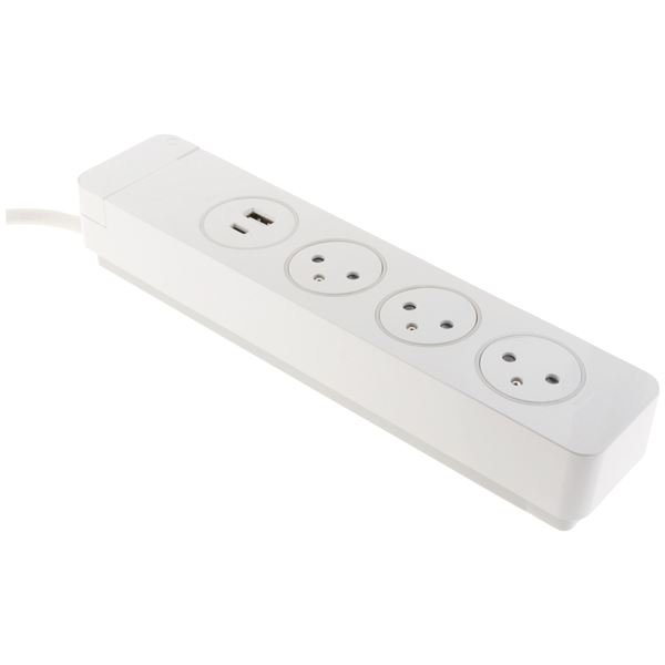 OTIO - Bloc mantea 3 prises easyeject + 2 usb blanc 1.5m