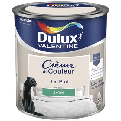 DULUX VALENTINE - Valentine crème de couleur satin 0.5l lin brut