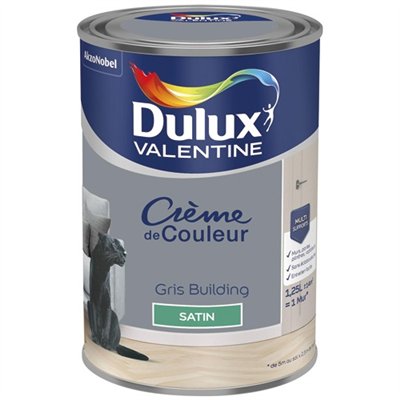 DULUX VALENTINE - Valentine crème de couleur satin 1.25l gris building