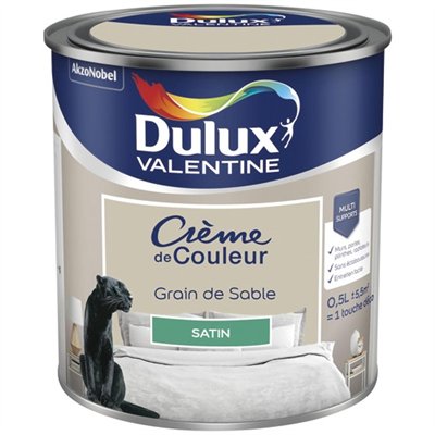 DULUX VALENTINE - Valentine crème de couleur satin 0.5l grain de sable