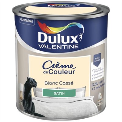 DULUX VALENTINE - Valentine crème de couleur satin 0.5l blanc cassé