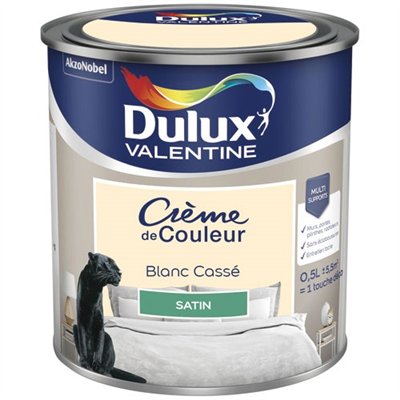 DULUX VALENTINE - Valentine crème de couleur satin 0.5l blanc cassé
