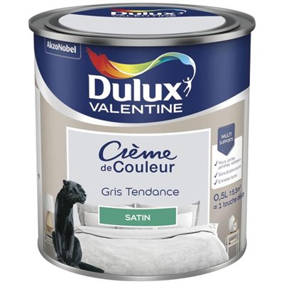 DULUX VALENTINE - Valentine crème de couleur satin 0.5l gris tendance