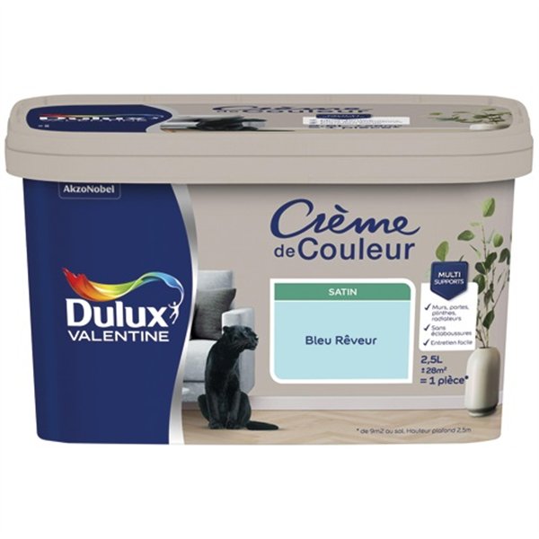 DULUX VALENTINE - Valentine crème de couleur satin 2.5l bleu rêveur