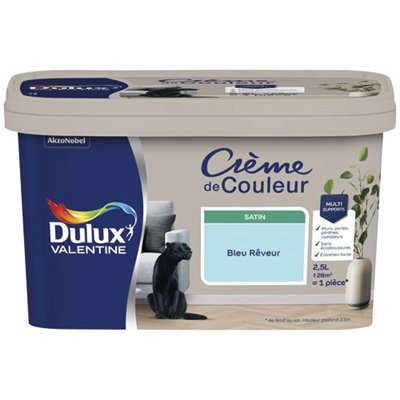 DULUX VALENTINE - Valentine crème de couleur satin 2.5l bleu rêveur