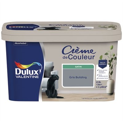 DULUX VALENTINE - Valentine crème de couleur satin 2.5l gris building