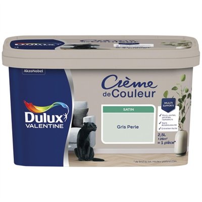 DULUX VALENTINE - Valentine crème de couleur satin 2.5l gris perle