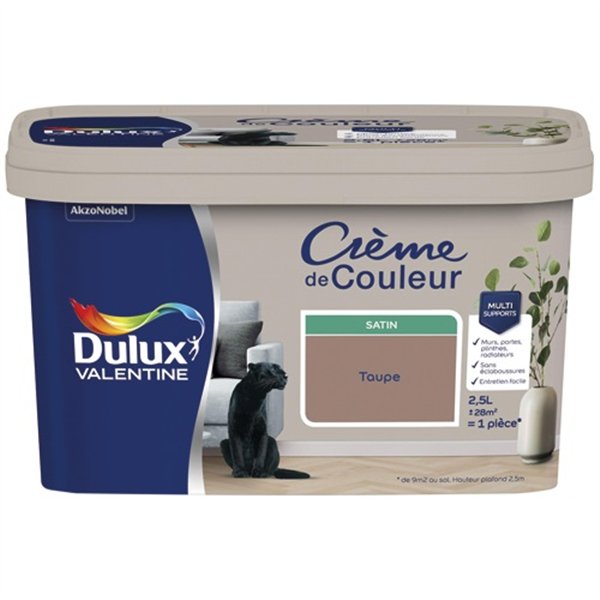 DULUX VALENTINE - Valentine crème de couleur satin 2.5l taupe