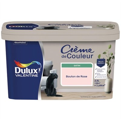 DULUX VALENTINE - Valentine crème de couleur satin 2.5l bouton de rose