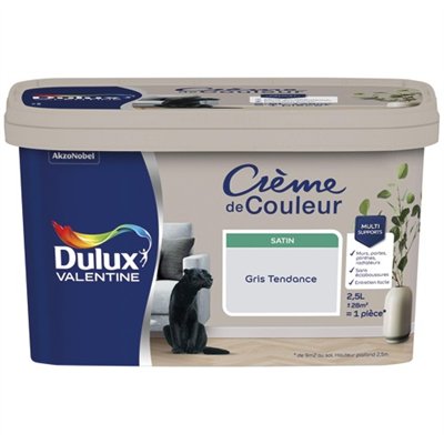 DULUX VALENTINE - Valentine crème de couleur satin 2.5l gris tendance