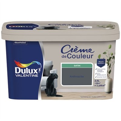 DULUX VALENTINE - Valentine crème de couleur satin 2.5l anthracite