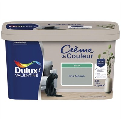DULUX VALENTINE - Valentine crème de couleur satin 2.5l gris alpaga