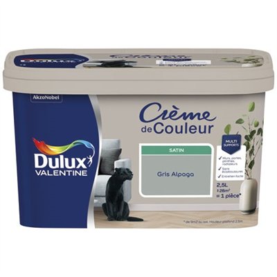 DULUX VALENTINE - Valentine crème de couleur satin 2.5l gris alpaga