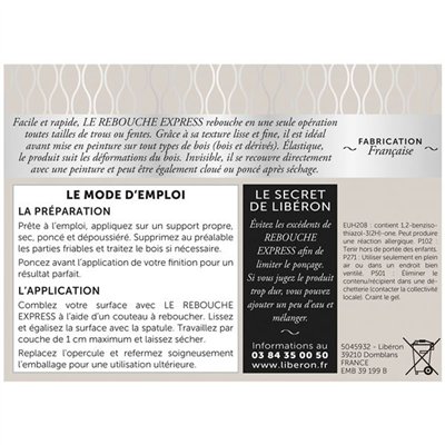 LIBERON - Rebouche express blanc pot 150 ml