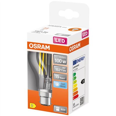 OSRAM - Led standard clair filament 11w b22 froid boite