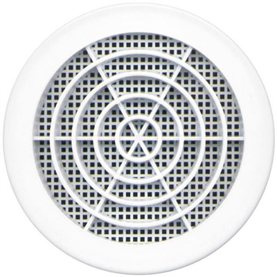 AUTOGYRE - Grille fixe ronde clipser + moustiquaire Ø100/110mm blanc