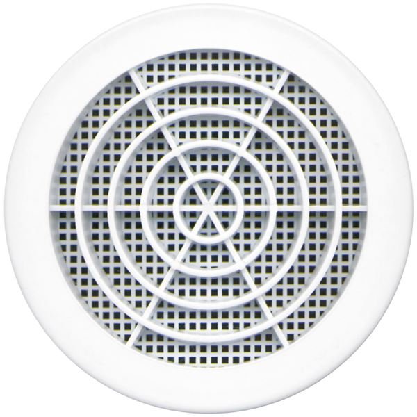 AUTOGYRE - Grille fixe ronde clipser + moustiquaire Ø100/110mm blanc