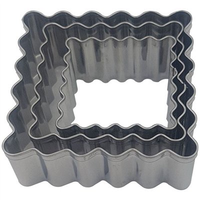 PATISSE - 3 Découpoirs / Emporte-pièces carrés - Biscuits