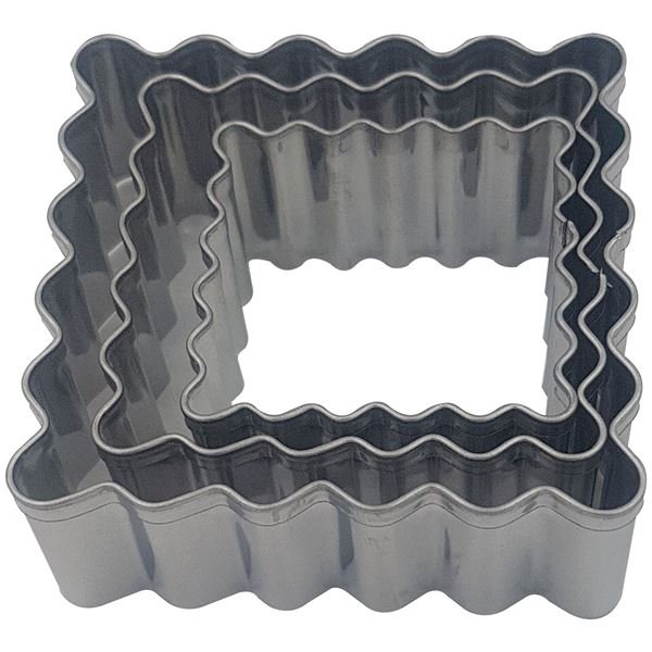 PATISSE - 3 Découpoirs / Emporte-pièces carrés - Biscuits