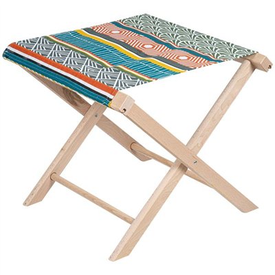 DELUMI - Tabouret pliant hetre Scandi mix 43x43x42cm.