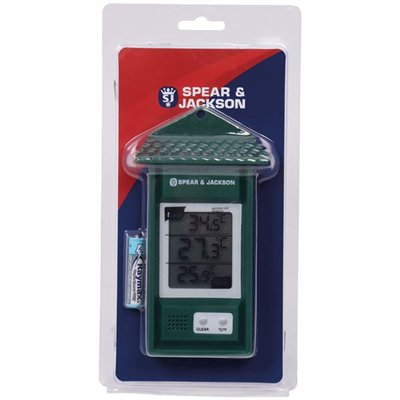 SPEAR & JACKSON - Thermometre mini maxi vert digital 15cm