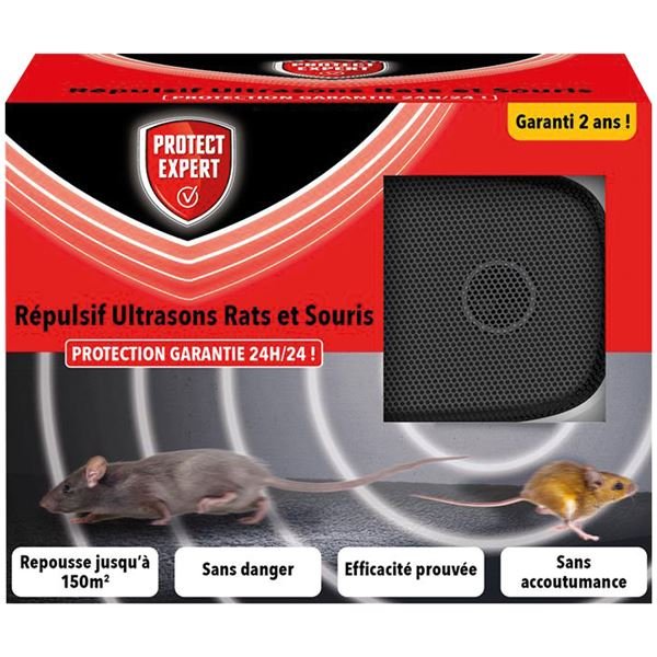 PROTECT EXPERT - Repulsif intermittent ultrason rats souris