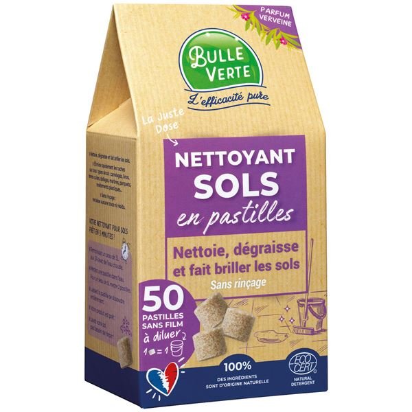 BULLE VERTE - Nettoyant sol en pastille x 50 50 lavages