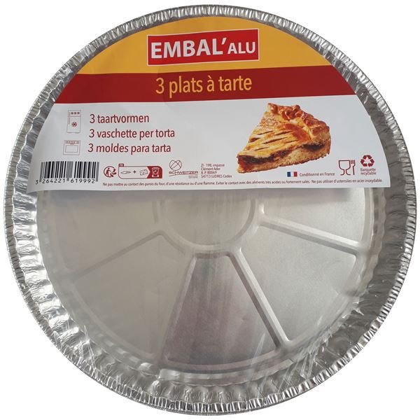 EMBAL'ALU - Plat a tarte aluminium 247mm lot de 3